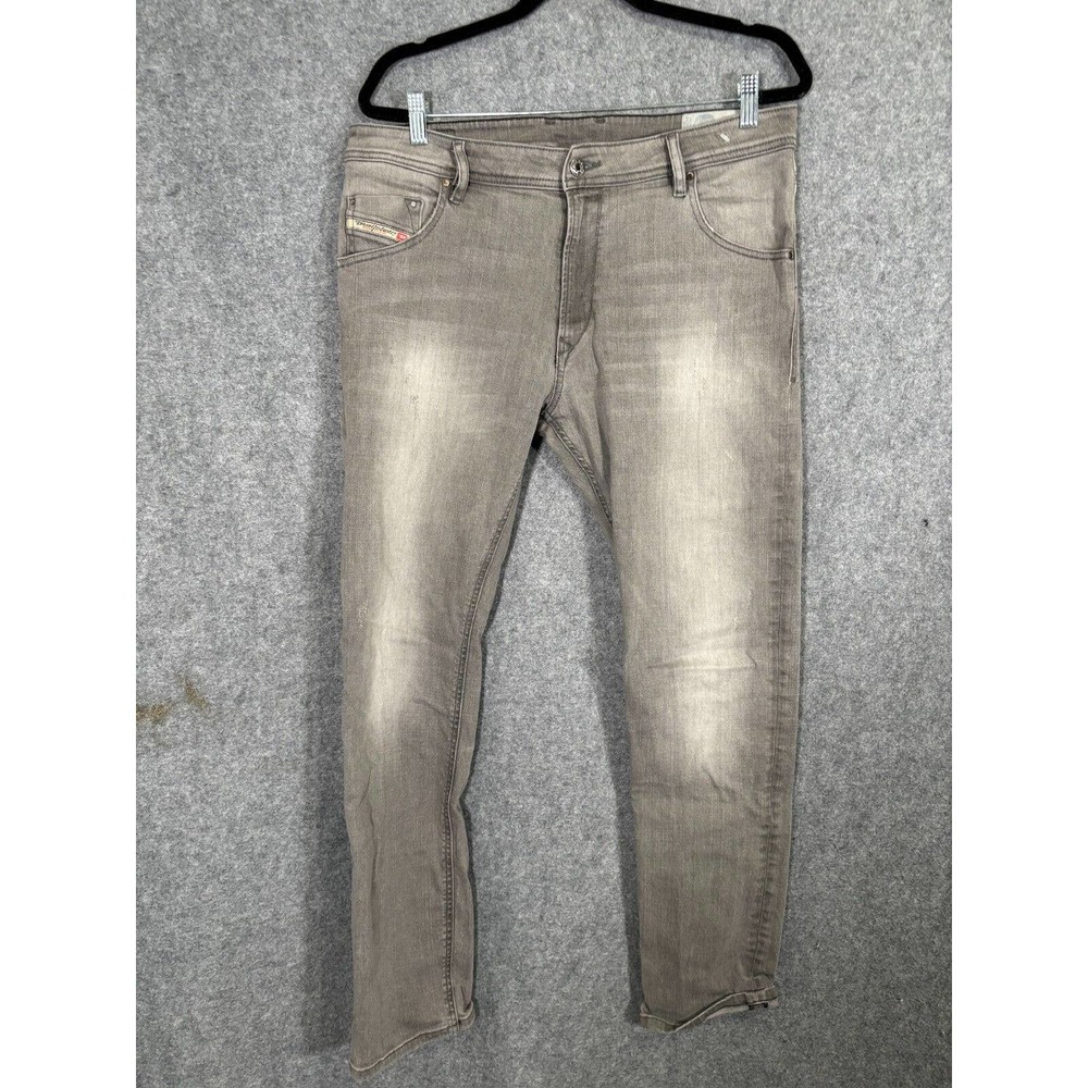 Diesel Jeans Men's 32x32 Krayver Carrot Fit Gray Stretch Light Wash Tapered Leg